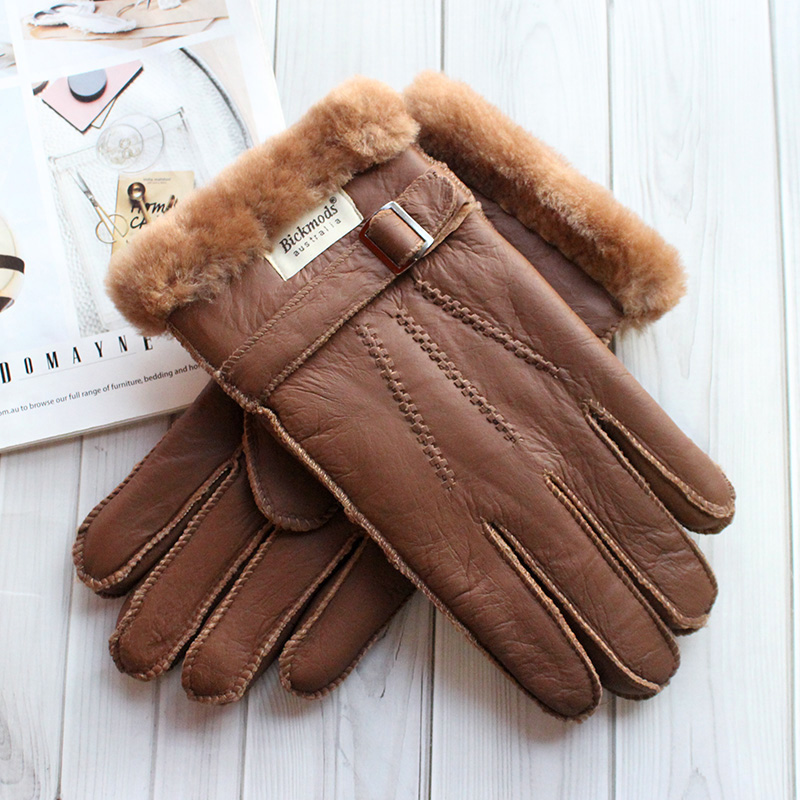Street Fashion Gloves - Перчатки из овчины, мужские толстые зимние