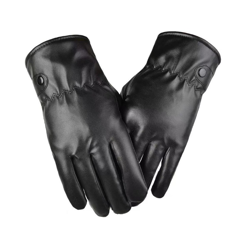Street Fashion Gloves - Зимние модные черные перчатки из искусственной