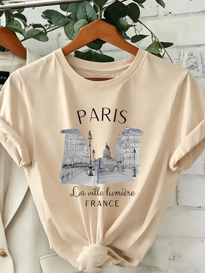 Street Fashion Paris 2025 - Женская футболка с принтом «Париж» и