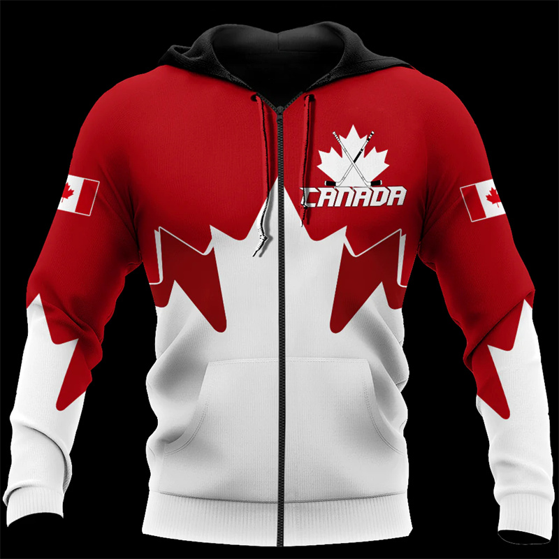 Street Fashion Canada - Толстовка унисекс на молнии, с 3D-принтом