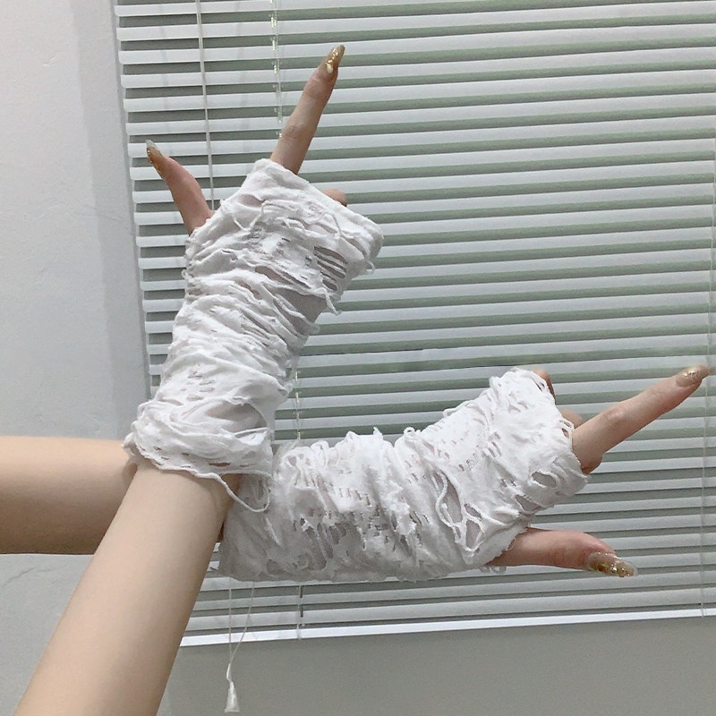Модные рваные сетчатые рукава- – обзор и цена Street Fashion Gloves