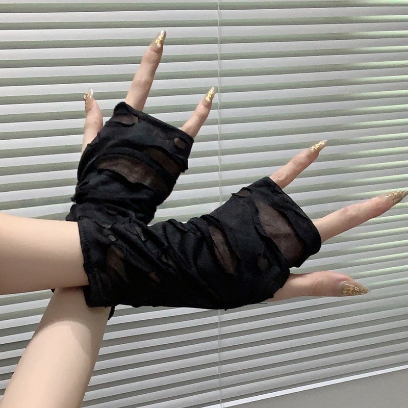 Модные рваные сетчатые рукава- – обзор и цена Street Fashion Gloves