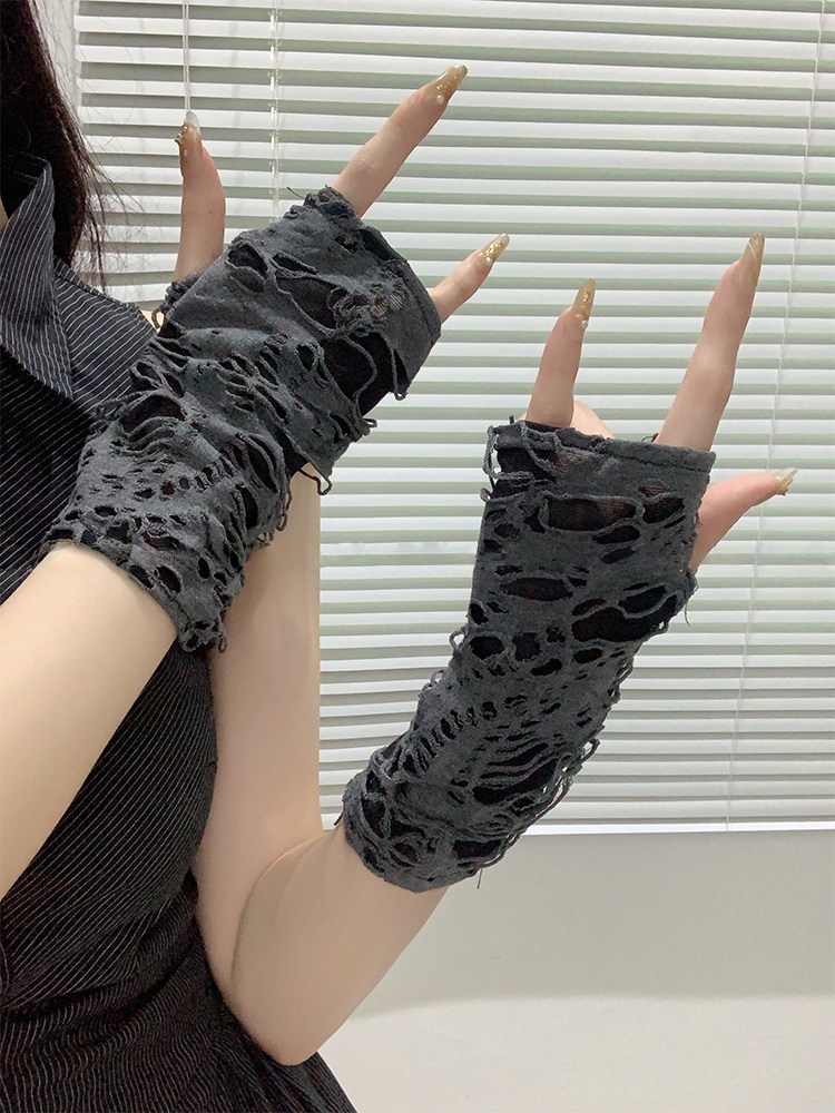 Модные рваные сетчатые рукава- – обзор и цена Street Fashion Gloves
