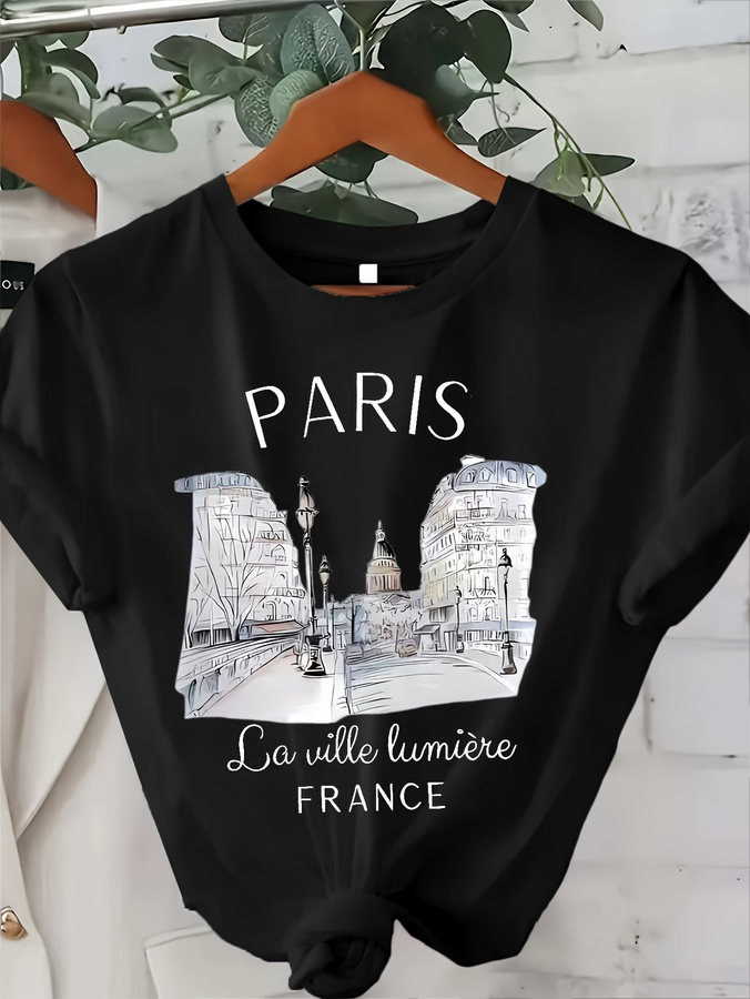 Футболка Y2k с принтом «Париж» – обзор и цена Street Fashion Paris 2025