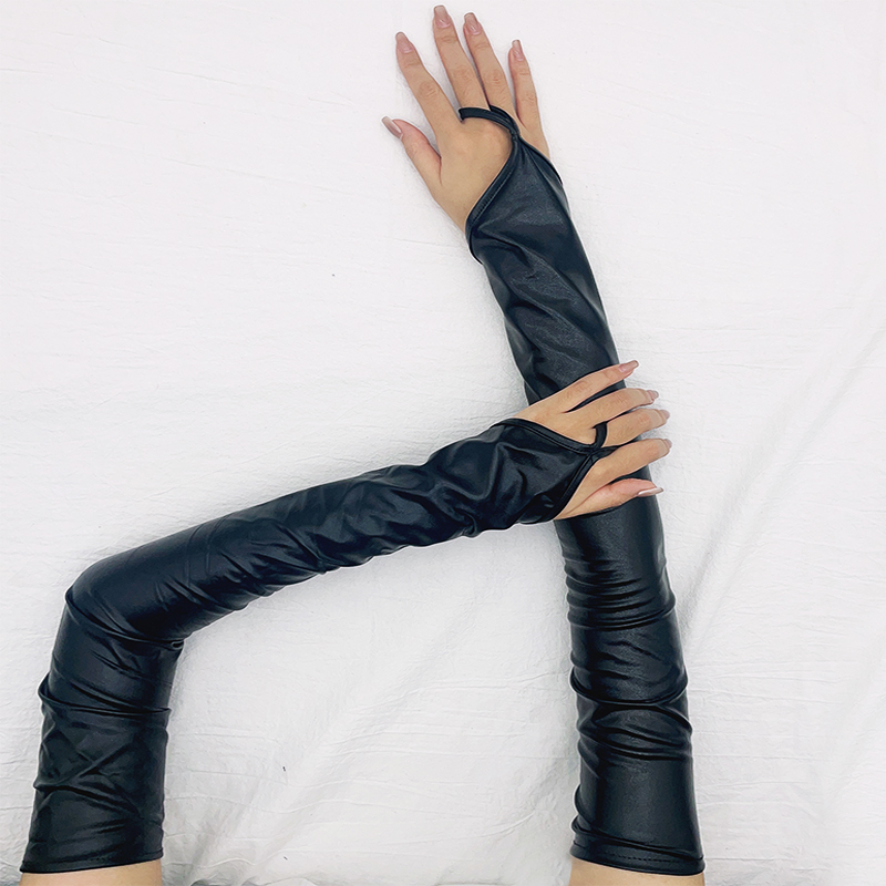 Лаковые кожаные длинные перчат – обзор и цена Street Fashion Gloves