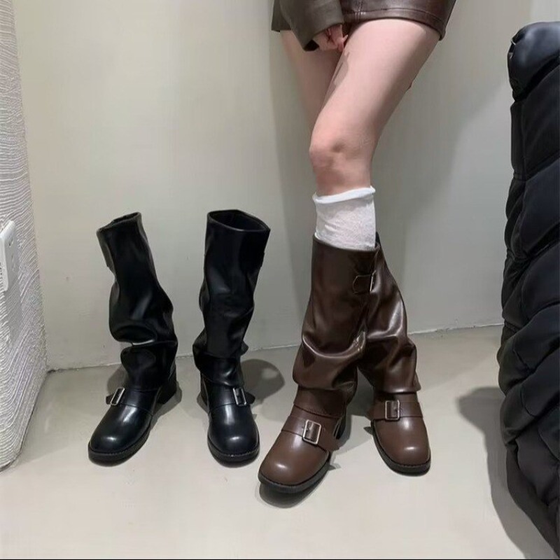 2025Женские ботинки до колена  – обзор и цена Street Fashion Winter 2025